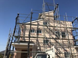 外壁塗装　豊橋市　足場