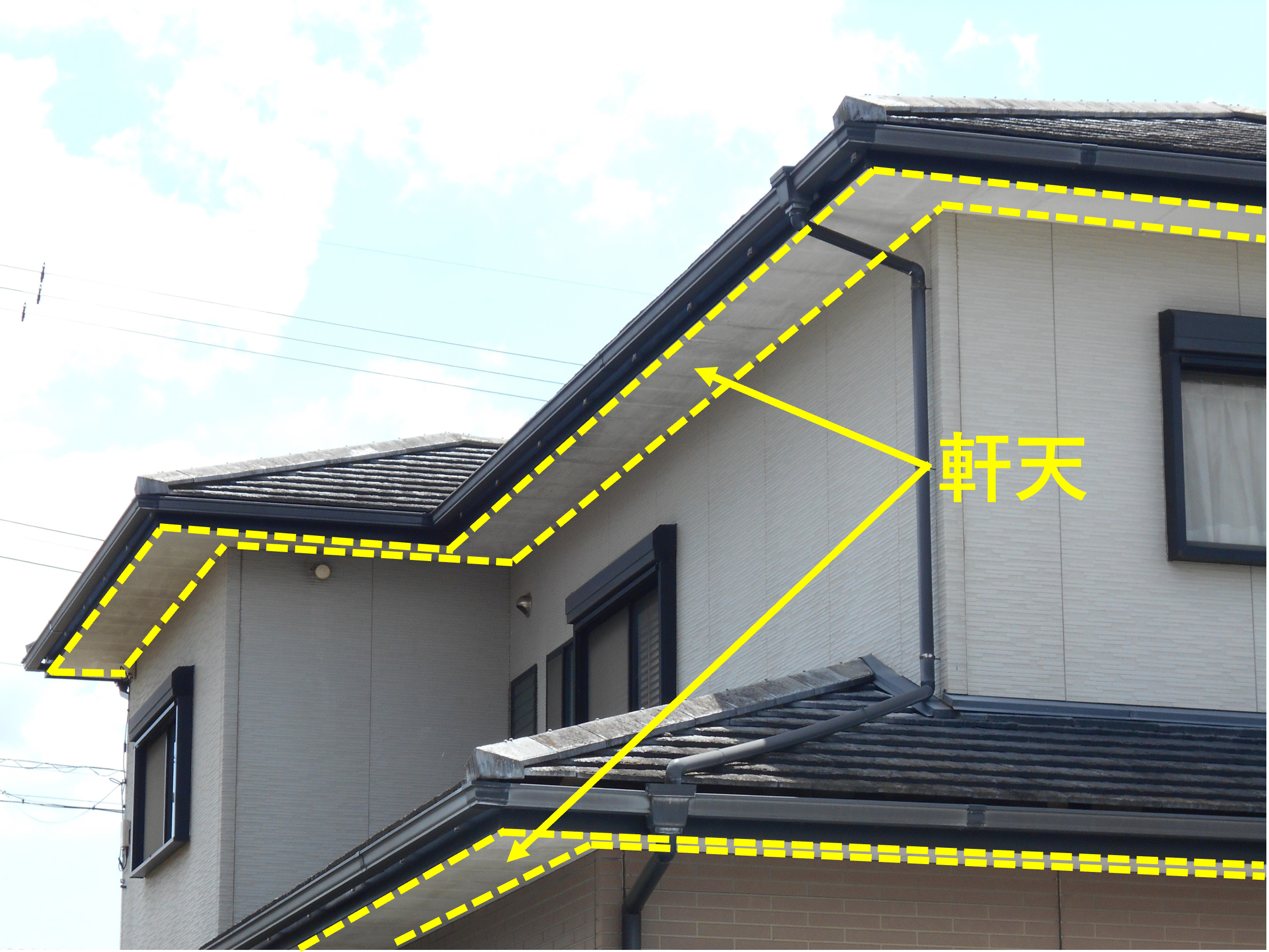 外壁塗装　豊川市　軒天　付帯部